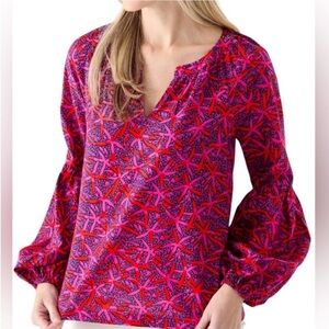 NWT Lilly Pulitzer Cotton Top in passionfruit pink star searching Size Small